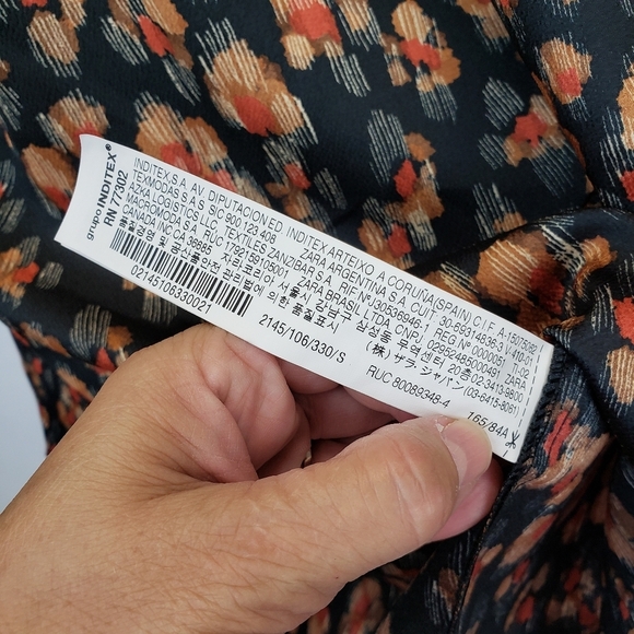 ZARA Black Brown Print Relaxed Dressy Blouse Top Size Small - Picture 7 of 10